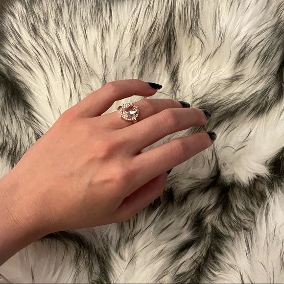 Vintage Style Rose Gold S925 Ring w/ Halo - Picture 7 of 7